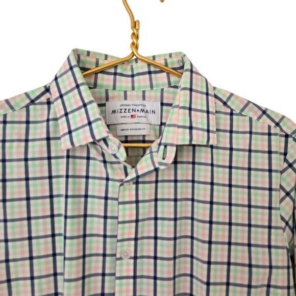 Mizzen + Main Leeward Button Shirt Size M Standard Fit Preppy Office - Picture 3 of 7